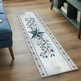 thumbnail image 3 of Runner Rug 2'x6', Country Star Blue Washable Non-Slip Hallway Runner Rugs, Farmhouse Vintage Branches Wooden Bedside Rugs Floor Mats Carpet Runners for Kitchen Bathroom Laundry Room, 3 of 8