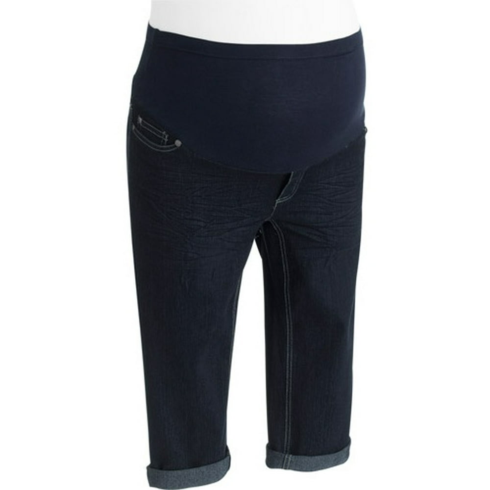 Maternity Fullpanel Cuffed Denim Capri