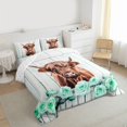 thumbnail image 3 of Feelyou Farmhouse Cow Animal Bedding Comforter Set, Valentines Day Rose Twin Comforter Sets, Green Flower Floral Reversible Bedding Set, Super Cozy Room Decor, 2-Piece, 3 of 8