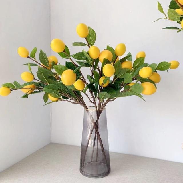 Fake Lemon Branch,Artificial Lemon Branch 65cm Artificial Lemon Branch Lemon Branches True to Its Promise