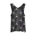 thumbnail image 4 of Women's Satin V-Neck Camisole Top, Floral Print Summer Basic Tank for Casual Outfits or Evening Wear,Black L, 4 of 5