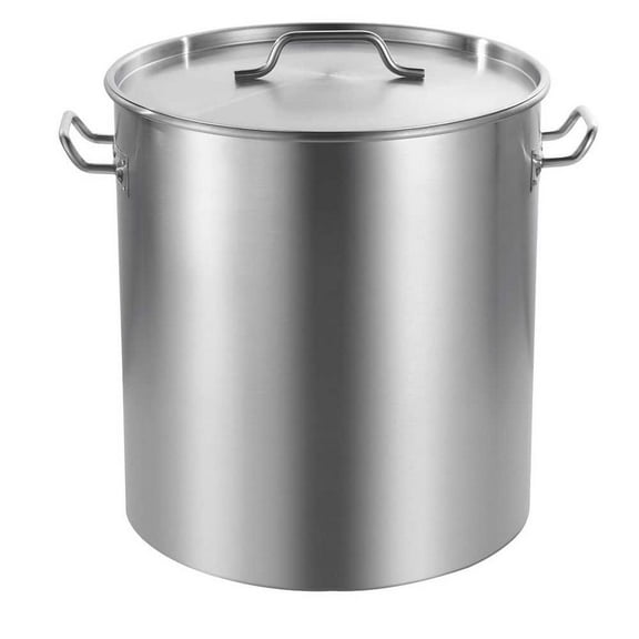 64 qt. Stainless Steel Stockpot, Heavy Duty Cookware with Basket, Lid & Handle, Commercial Grade for Large Groups