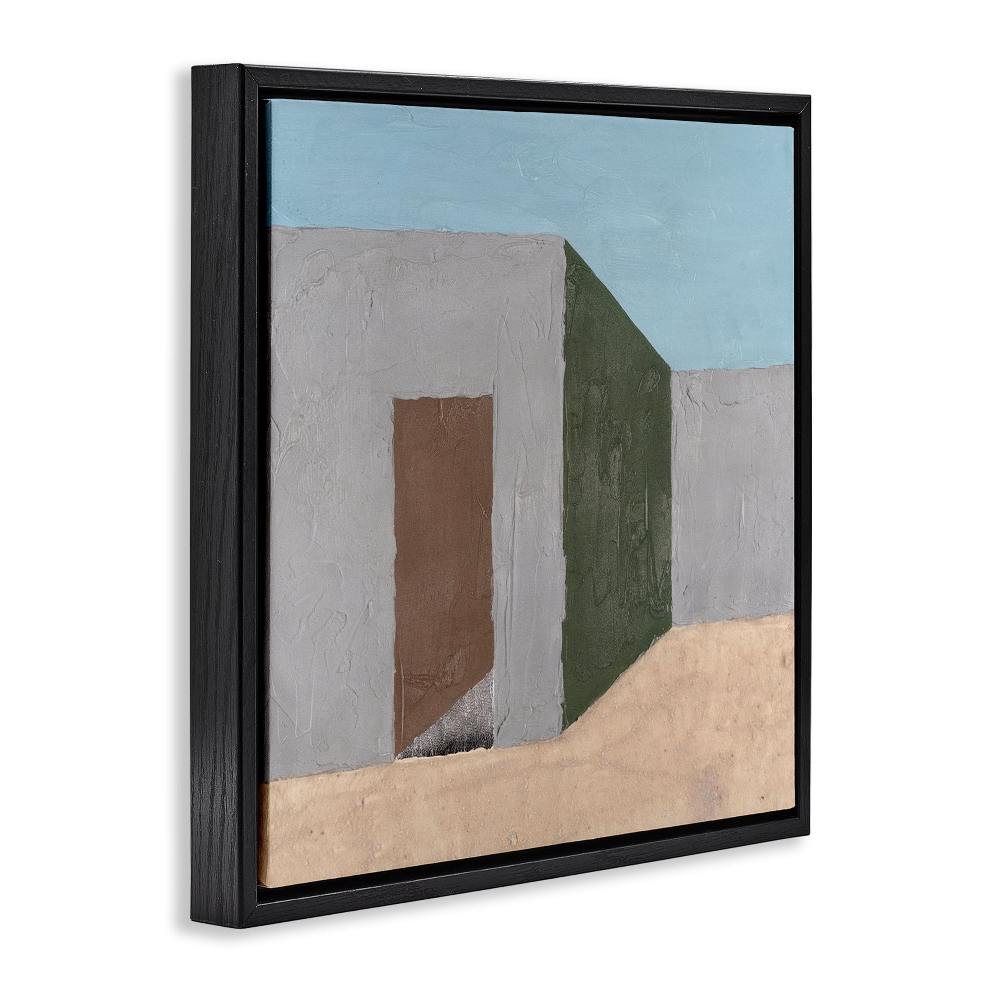 Stupell Industries Southwestern Adobe House Buildings & Architecture Painting Black Floater Framed Canvas Art Print Wall Art, 25 x 25