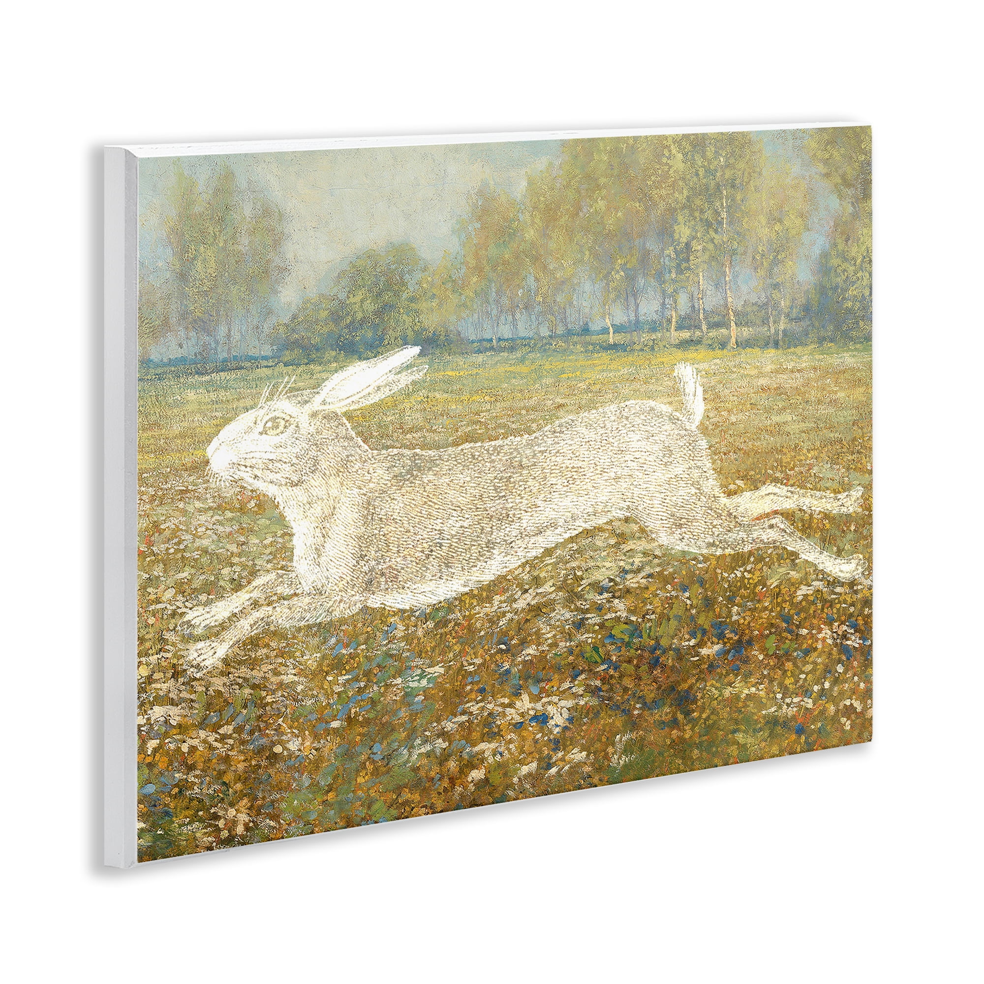 Stupell Industries Impressionist Jumping Hare Landscape & Nature Painting Unframed Art Print Wall Art, 14 x 11