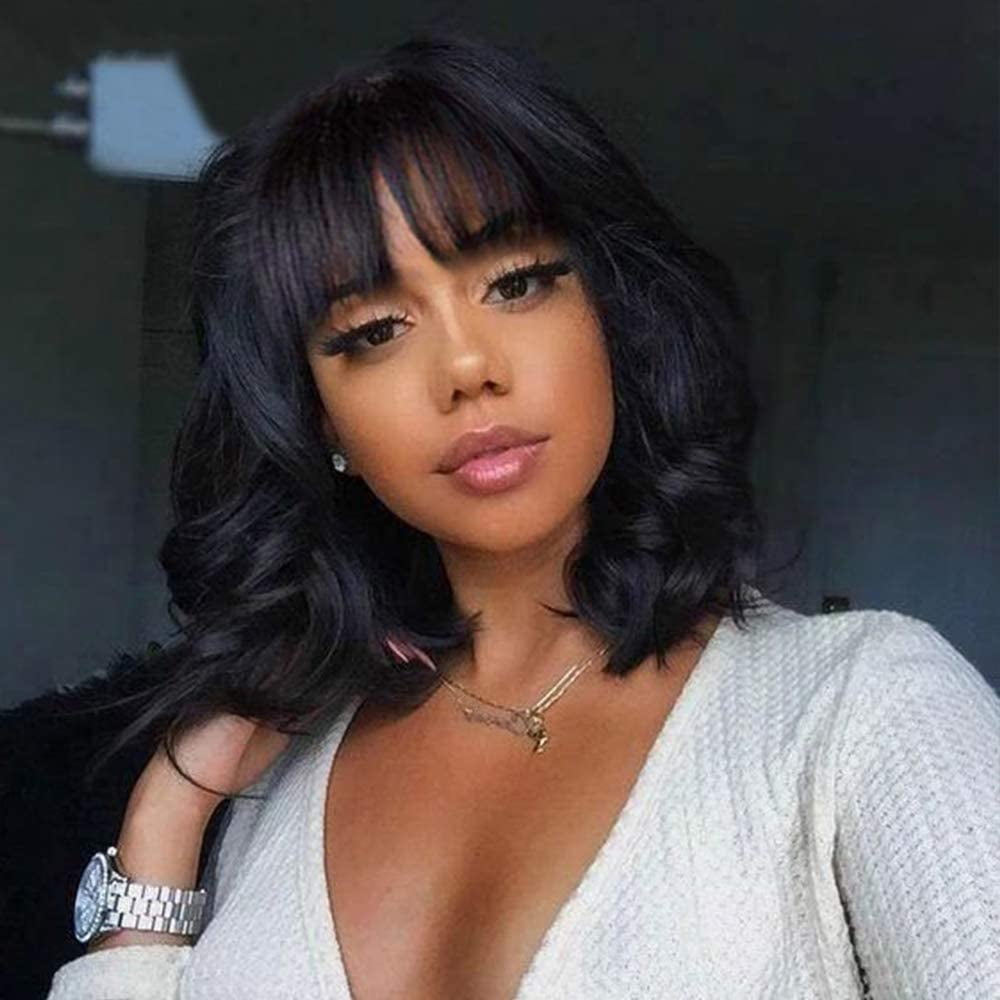 Short Body Bang Wigs with Flat Bangs 