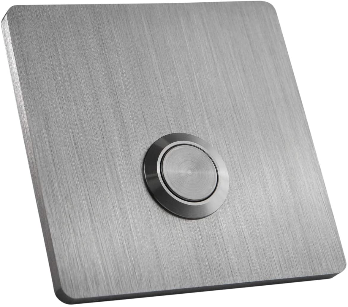 Modern Stainless Hardware S2 Stainless Steel Doorbell Button, 2.36” x 2.36” x 5/32”, 4mm Thick