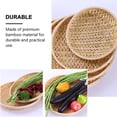 thumbnail image 2 of Minkissy 3pcs Round Wicker Tray for Home Use and Bakery Serving Bamboo Handmade Style, 2 of 6