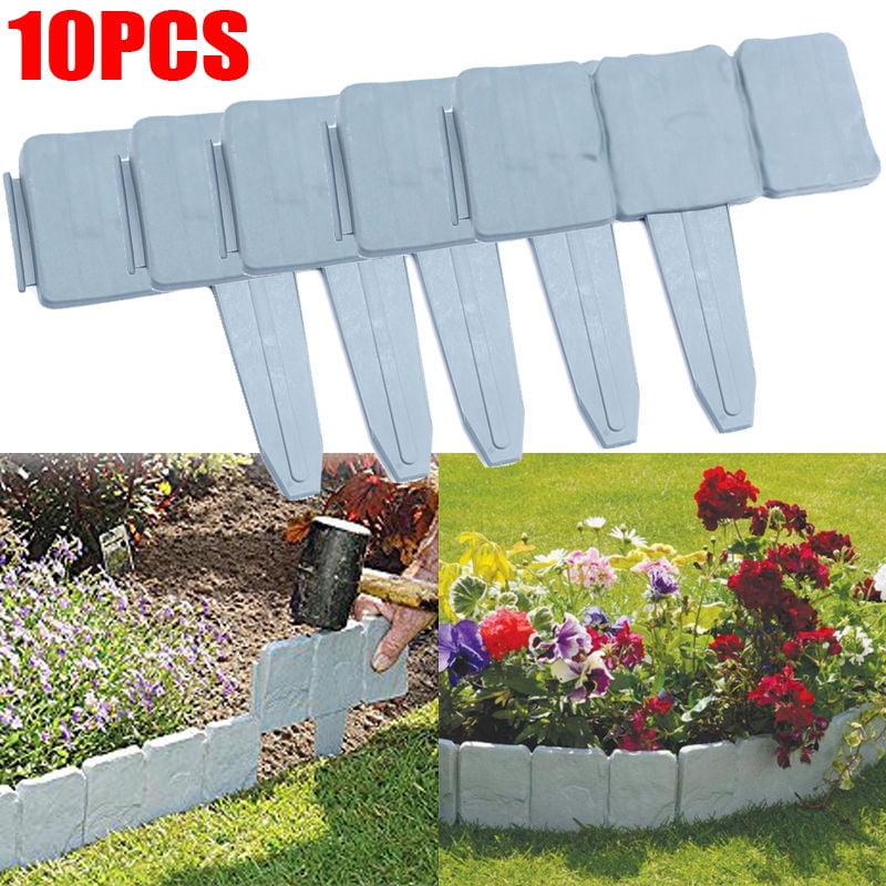 Cobbled Stone Effect Plastic Garden Lawn Edging Plant Border Simply Hammer In 