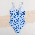 thumbnail image 4 of JAJAHO Floral One Piece Swimsuit Girls Beachwear V Neck Summer Vacation High Cut Bathing Suit Hallow Out Adjustable Straps Comfortable Swimwear, 4 of 4