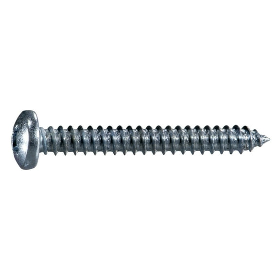 #12 x 1-3/4" Zinc Plated Steel Phillips Pan Head Sheet Metal Screws (100 pcs.)