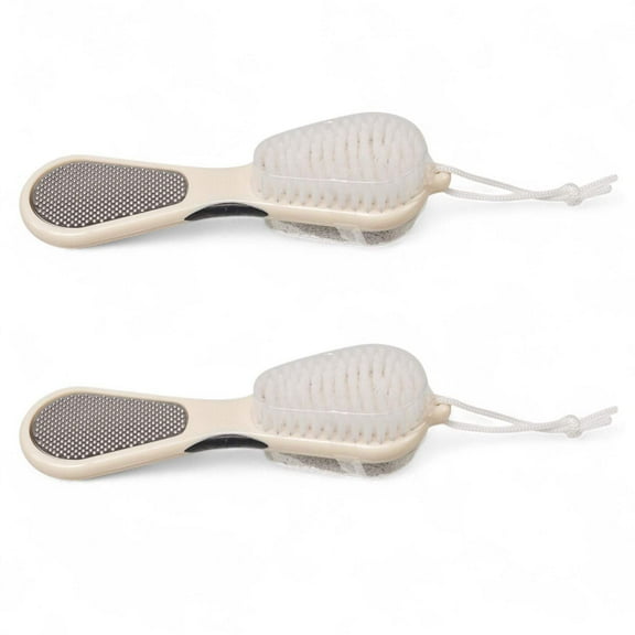 Spa Essentials 2 Pack Bath Brush - 4-in-1 Pedicure Tool Set