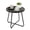 Black Floral Top, variant on TeoKJ Outdoor Polywood and Metal Round End Table, Black