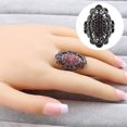thumbnail image 2 of Vintage Femmes Partie Bijoux Ovale Forme Creux Strass Doigt Bague Cadeaux, 2 of 8
