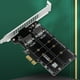 thumbnail image 1 of Tarjeta adaptadora M.2 SATA a PCIE Hugtrwg doble disco compatible con SSD M.2, 1 of 9