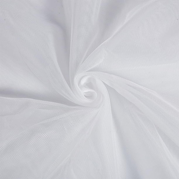 Tela de tul de poliéster blanca de 63 pulgadas x 5 yardas, malla fina, cinta de tul para bordar, manualidades, decoración de lencería y accesorios de ropa.