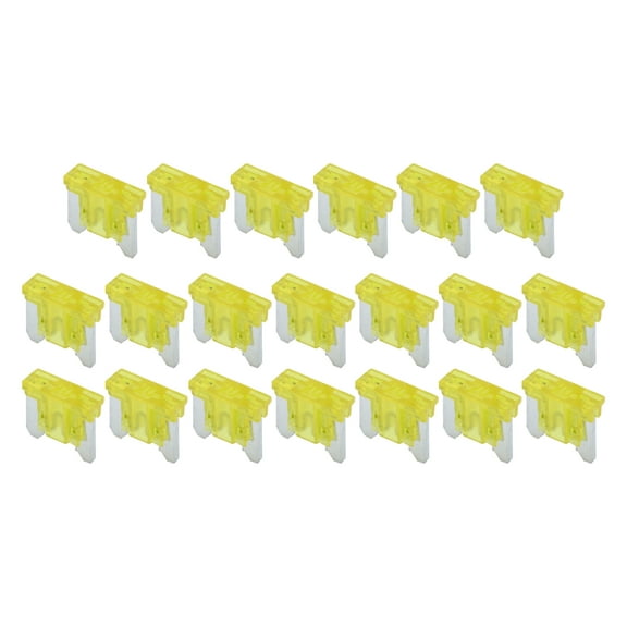 Unique Bargains Micro Fuse 20A Blade Fuse, Blade Style Fuses Replacement for Automotive Car Boat Truck SUV RV Motorcycle Yellow 20 Pcs