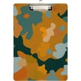 thumbnail image 1 of FMSHPON Fun Orange Green Camo Clipboard Hardboard Wood Nursing Clip Board and Pull for Standard A4 Letter 13x9 inches, 1 of 5