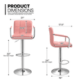 thumbnail image 2 of MoNiBloom Swivel Counter Height Bar Stools with Back Set of 2, Adjustable Height Dining Barstools with Footrests, Pink, 2 of 10