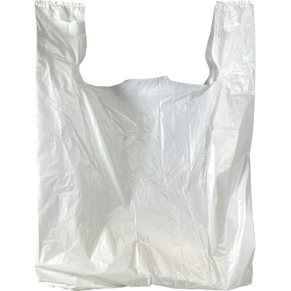 Interplas MB-T-28HD White T-Shirt Bags, 0.65 Mil, HDPE, 28-Inch Height, 18-Inch Width (Case of 500)