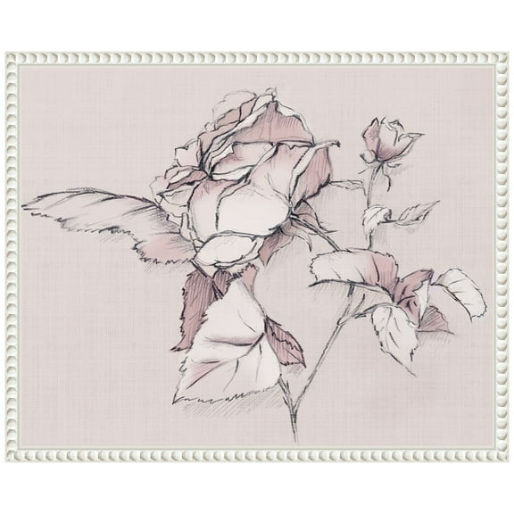 Amanti Art Blush Floral Flourish Framed Canvas Wall Art Print