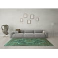 thumbnail image 3 of Ahgly Company Indoor Round Medallion Turquoise Blue Traditional Area Rugs, 5' Round, 3 of 4