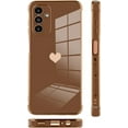 thumbnail image 4 of Compatible with Samsung Galaxy A13 Case Love Heart Plating Electroplate Luxury Elegant Case Camera Protector Soft TPU Shockproof Protective Corner Back Cover Galaxy A13 Case -Brown, 4 of 10