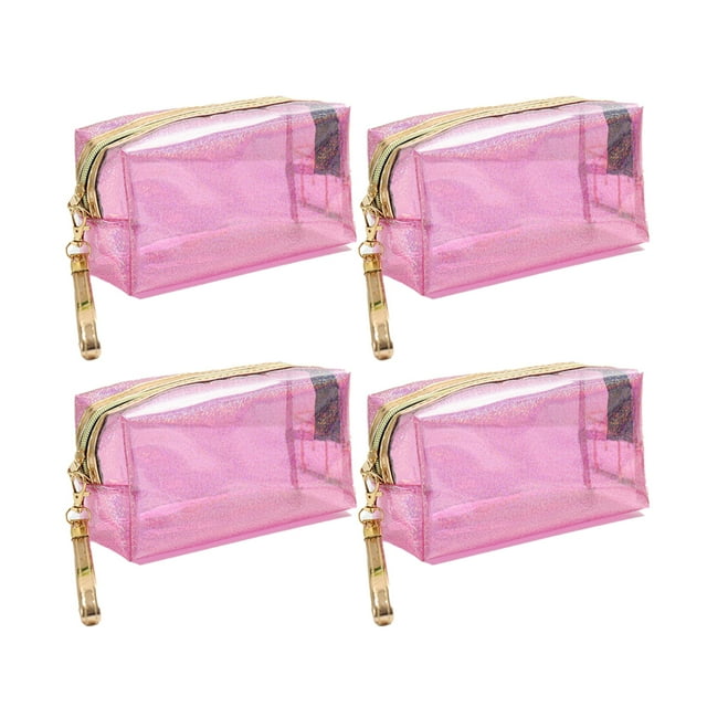 Lojalitet Bolsa de cosméticos transparente de PVC de 4 piezas, bolsa de cosméticos portátil