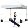 thumbnail image 1 of 10x10 Pop Up Canopy - Easy Up Camping Tent with One Button Push Setup - 1 Roller Bag, 3 Adjustable Height, 4 Weight Bags for Deck, Garden, Sports, Beach, Party, 1 of 8