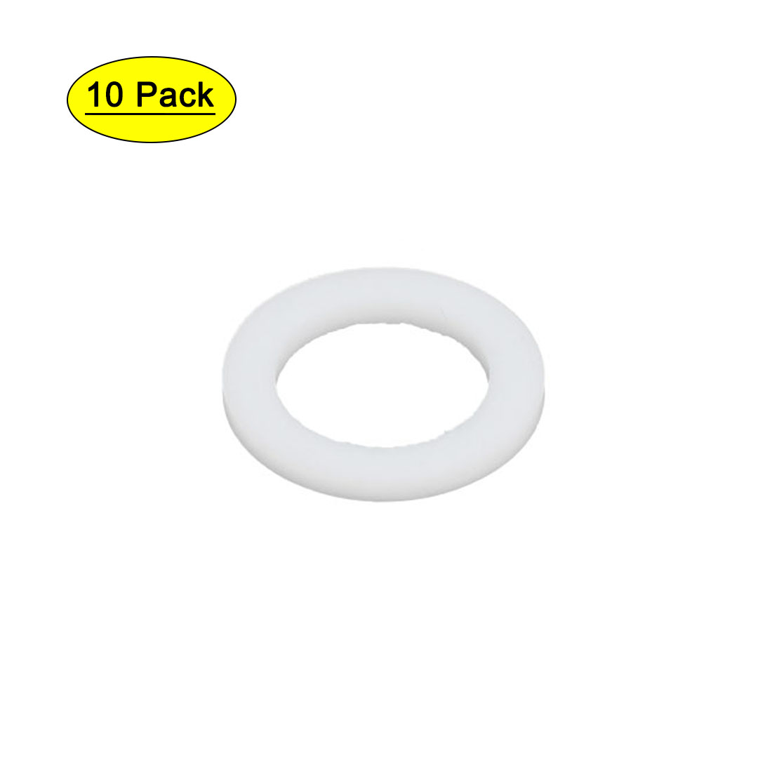 24mmx16mmx2mm PTFE Round Flat Washer Gasket Seal Ring White 10pcs