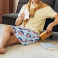 thumbnail image 5 of Balery Donut with the USA Fag Men's Cotton Knit Pajama Shorts Waistband & Pockets,Short Pajama Pants-X-Large, 5 of 8