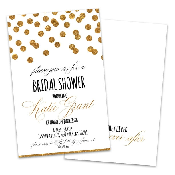 Personalized Confetti Dots Bridal Shower Invitations