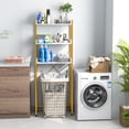 thumbnail image 4 of Costway 3-Tier Over-The-Toilet Bathroom Shelf Metal Frame Space Saver Rack with 4 Hooks, 4 of 10