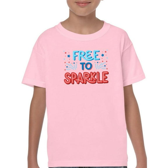 4Th July Free To Sparkle T-Shirt Juniors -Image by Shutterstock, Large