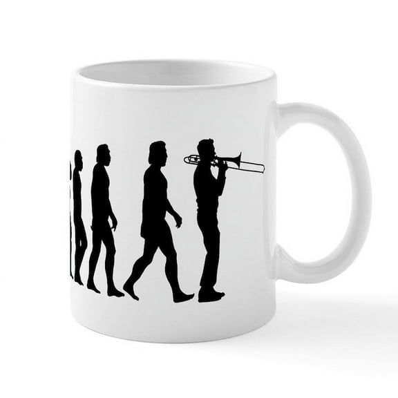 CafePress - Evolution Trombone - 11 oz Ceramic Mug - Novelty Coffee Tea Cup