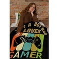 thumbnail image 4 of Just A Boy Who Loves Gamer Blanket,Flannel Throw Blanket Ultra Soft Micro Lightweight Flannel Blanket Bed Couch Living Room All-Season 30"x40", 4 of 6