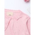 thumbnail image 4 of Eandarui Kids Girls Knitted Sweater Cropped Coat Long Sleeve Single Button Closure Dressy Cardigan Pink 100, 4 of 7