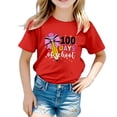 thumbnail image 1 of TZEWGL Tees For Girl Boy Solid Color Letter Printed Round Neck Short Sleeved Blouse For Toddlers size 8-9T, 1 of 4