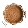 thumbnail image 2 of Natural Woven Rattan Round Fruit Basket for Kitchen Counter Decoration and Storage, 2 of 7