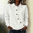 thumbnail image 2 of XuJwPNcy Womens Sweatshirt Lightweight Button Long Sleeve Tops Comfortable Collar Clothes Fall Fashion Outfit Clothing, 2 of 7