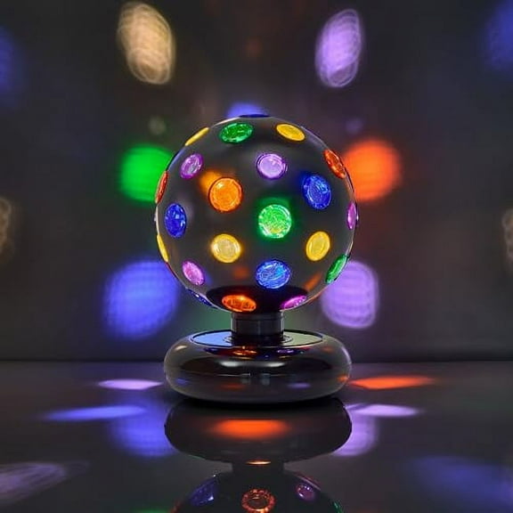Playbees Rotating Disco Ball with LED Lights - Create a Dazzling Dance Atmosphere - Neon Birthday Party Vibes - Dance Party Supplies & Accessories - 11"