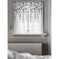 thumbnail image 5 of Gray Eucalyptus Leaves Curtains 54 Inch Length, Sheer Curtains for Bedroom Living Room Window Watercolor Floral Leaf Plants Rod Pocket Voile Drapes Kitchen Curtains Small Half Window 52"x54" 2 Panels, 5 of 6