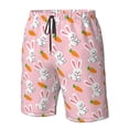 thumbnail image 4 of Rocae Rabbit And Carrot for Men's Beach Shorts Casual Elastic Waist Drawstring Summer Beach Shorts,S-3XL-Large, 4 of 6