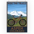 thumbnail image 2 of Aspen, Colorado, Ride the Trails, Mountain Bike (24x36 Giclee Gallery Art Print, Vivid Textured Wall Decor), 2 of 3