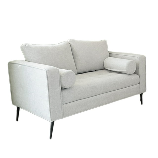 Sofá Berlín 2 Plazas Sillón Tela De Lino Moderno Minimalista (Gris claro) ilios innova berlin 2 plazas gris claro