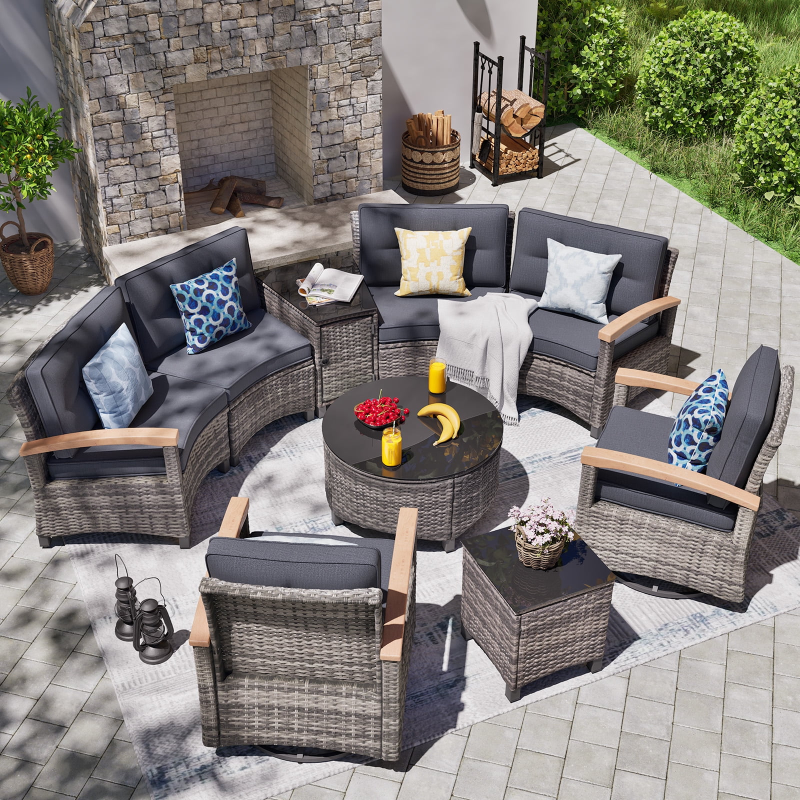 MEISSALIVVE 9-Piece Outdoor Patio Furniture Set