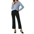 thumbnail image 2 of INSPIRE CHIC Women's Color Block Button Down Long Sleeve Work Shirt S Solid Blue, 2 of 6