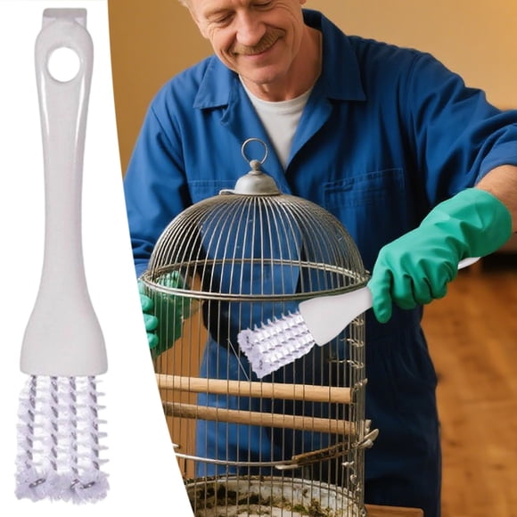 Over Pet Removal Bird Cage Cleaner With Long Handle and Shovel for Indoor Outdoor Cleaning of Parrot and Small Pet Cages Durable TPR Tool for Cage