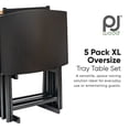 thumbnail image 2 of PJ Wood 5 Pack XL Oversize Tray Table Set for Living Room or Kitchen, Black, 2 of 9