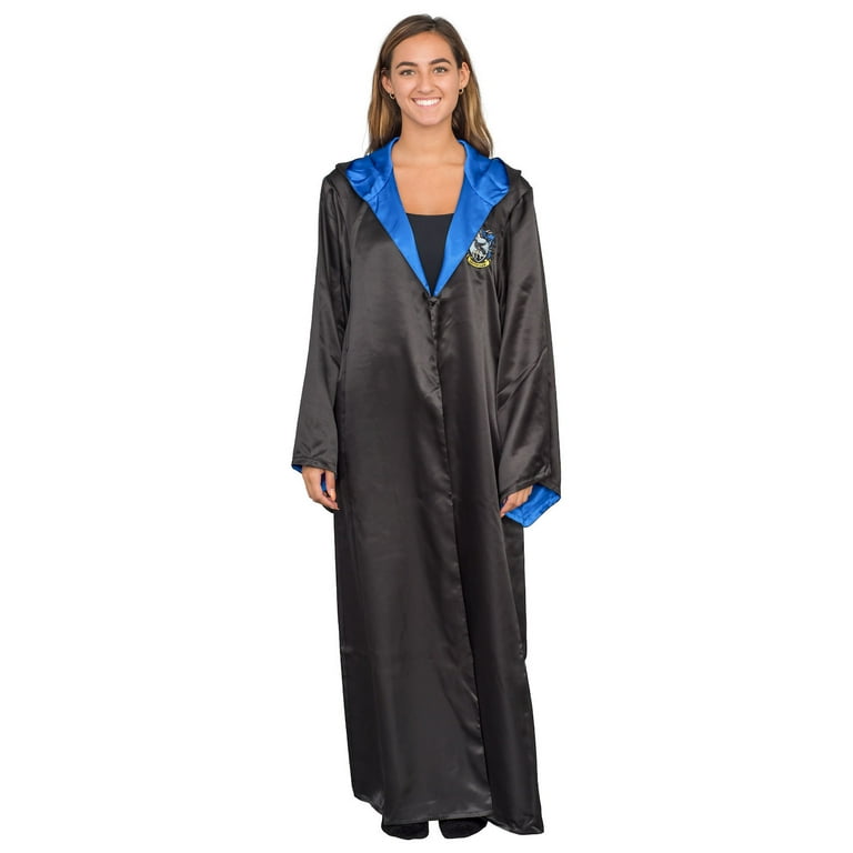 Harry Potter Ravenclaw Costume Black and Blue Long Robe with Hood 