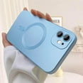 thumbnail image 3 of Magnetic case for iPhone 12 Mini Phone Case for Women, Matte Luxury Soft Metallic Luster Design with Camera Lens Protector, Compatible with Magsafe Case for iPhone 12 Mini 5.4"-Blue, 3 of 12